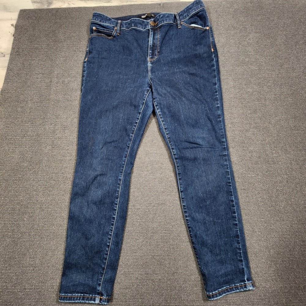 Simply Vera Vera Wang Skinny Jeans‎ Women 18 Dark Blue Stretch Denim Casual
